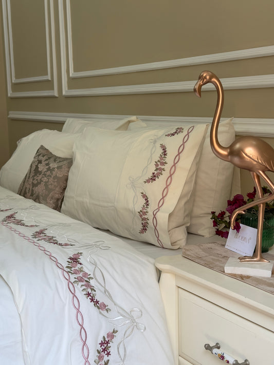 PARURE "OPALINE" EN 6 PIÈCES - DRAP PLAT