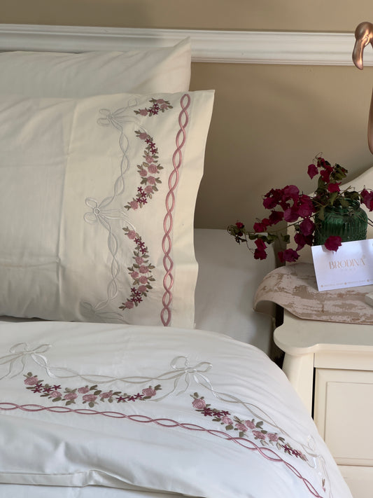 PARURE "OPALINE" EN 6 PIÈCES - DRAP PLAT