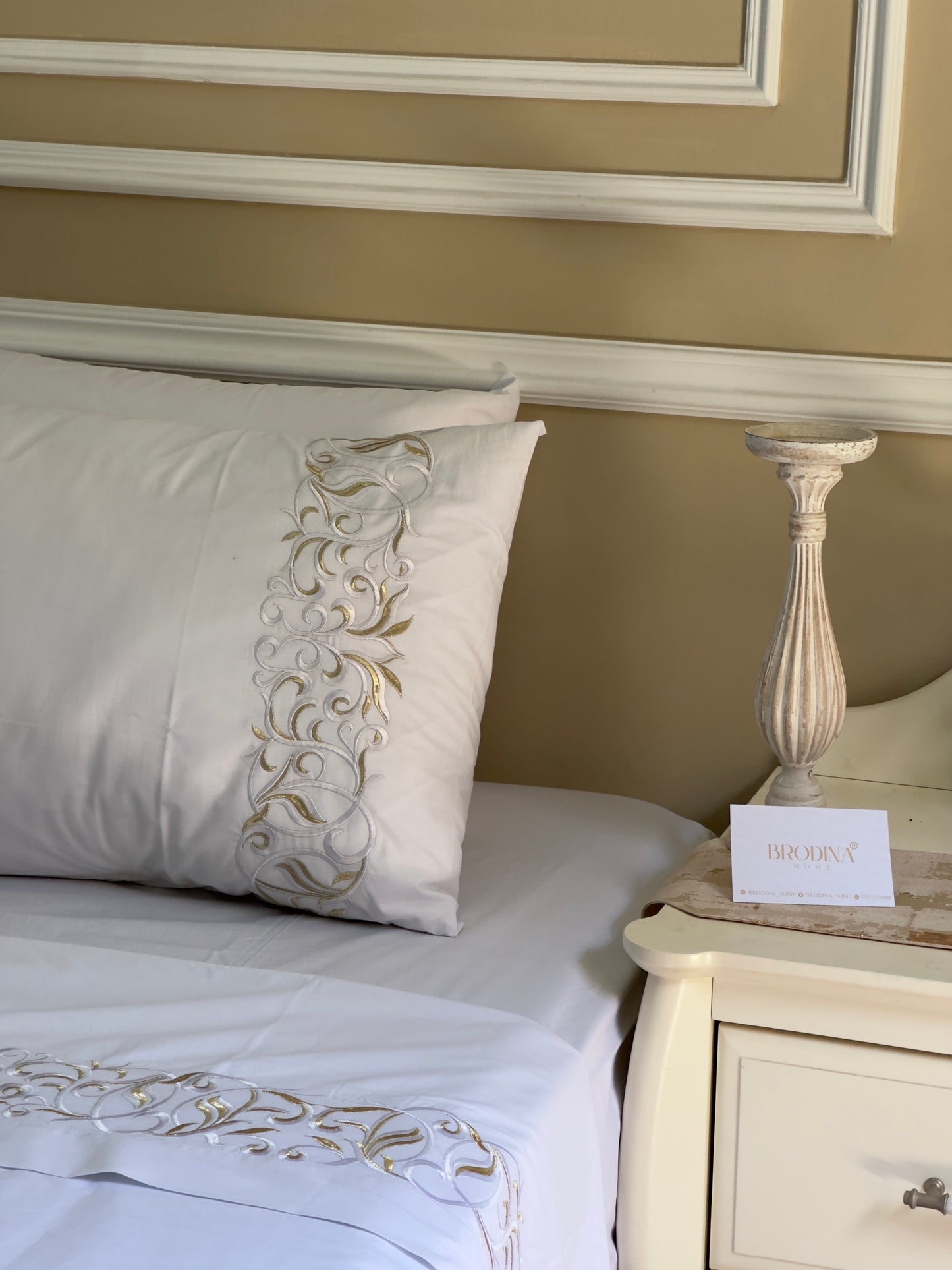 PARURE "CÉLESTE" EN 6 PIÈCES - DRAP PLAT