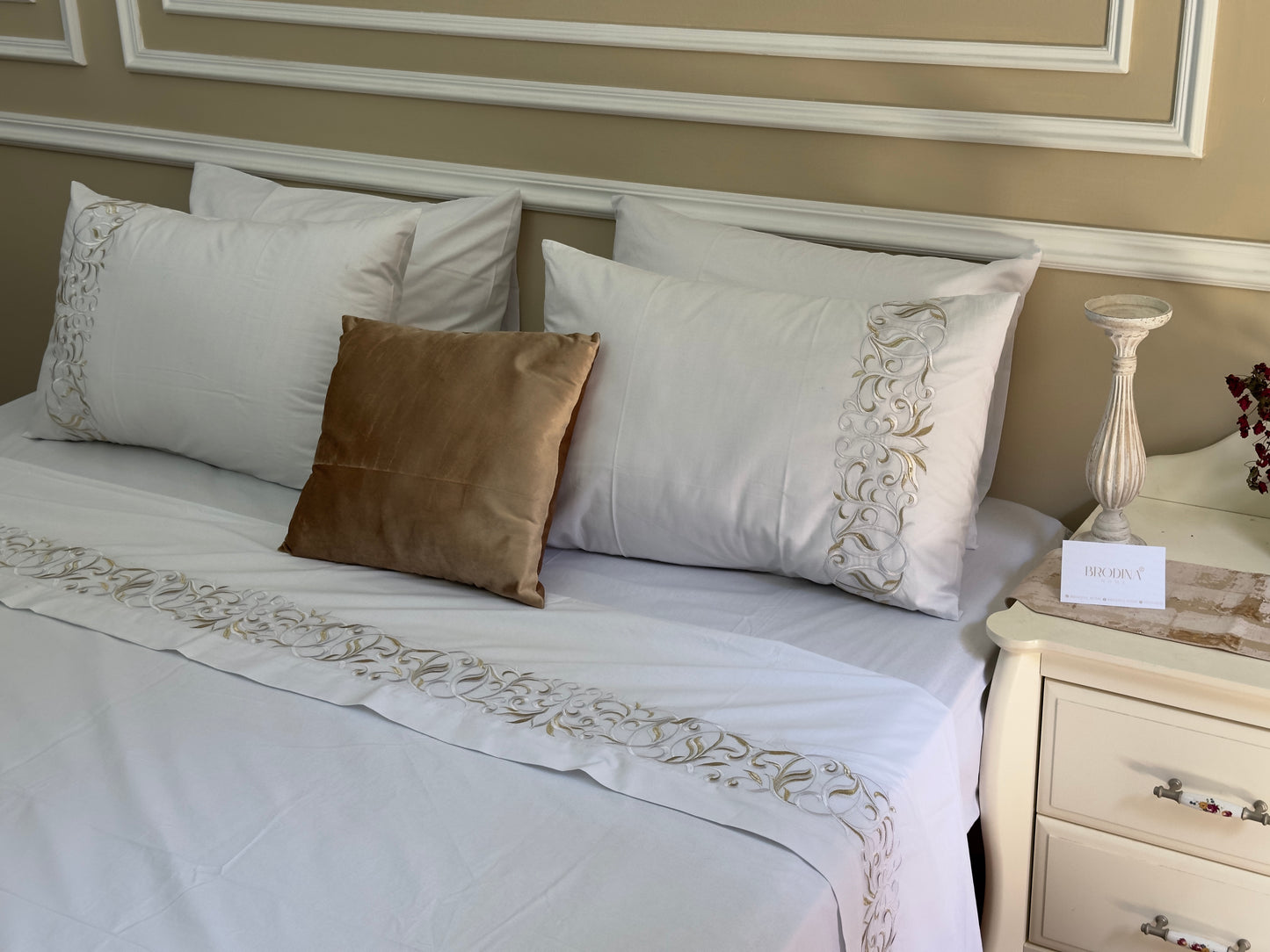 PARURE "CÉLESTE" EN 6 PIÈCES - DRAP PLAT